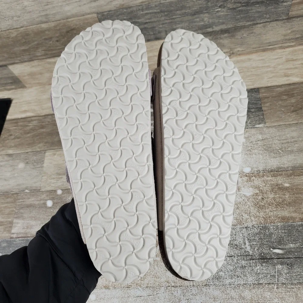 Birkenstock Uji Sandals‎ Mens Sz 13 Antique White Comfort Suede Slip On